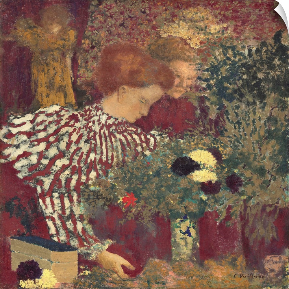 Woman in a Striped Dress, by Edouard Vuillard, 1895, French painting, oil on canvas. Vuillard painted this work for Thade ...