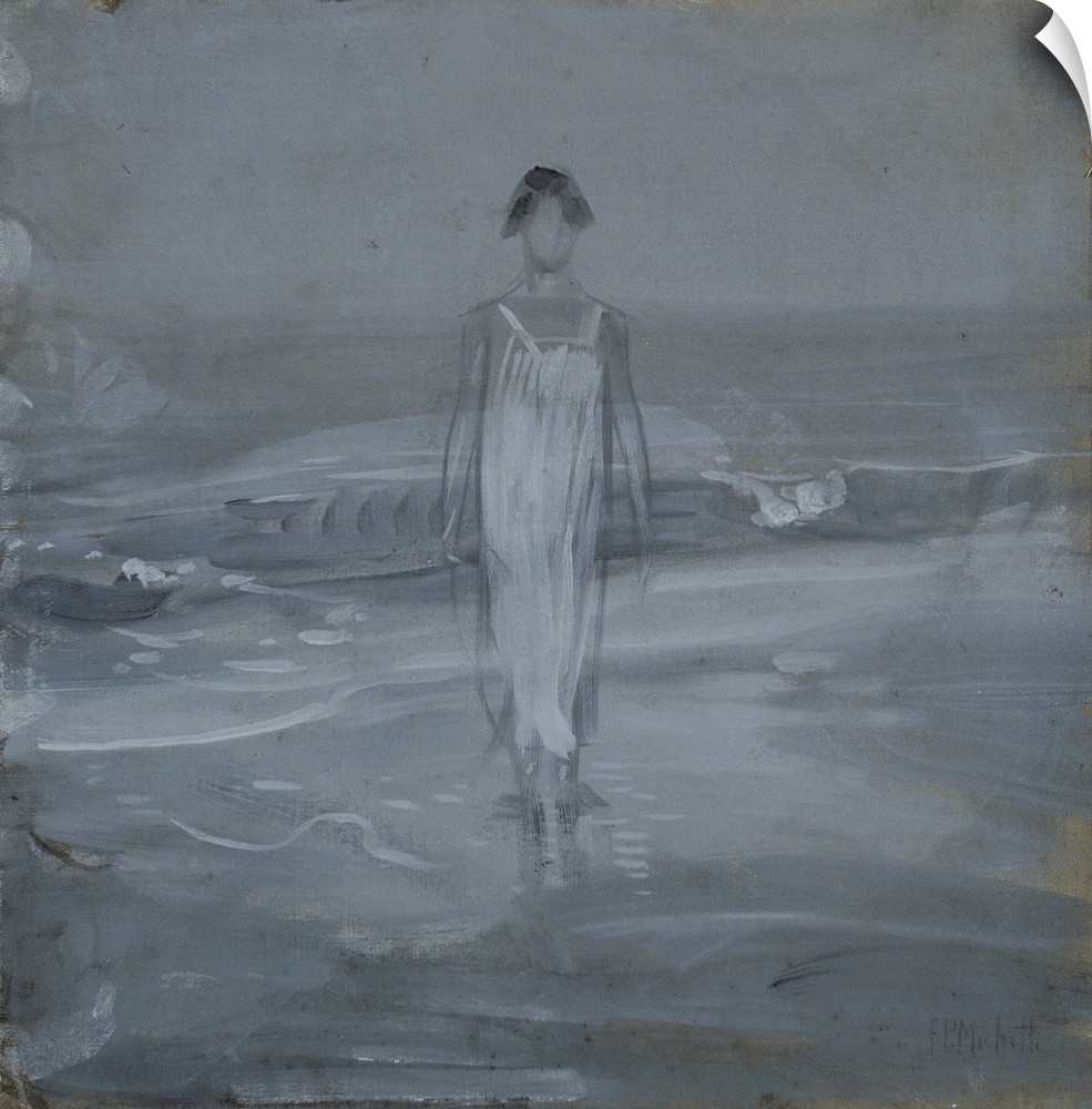 Woman at the water's edge (Donna sulla battigia), by Francesco Paolo Michetti, 1910, 20th Century, tempera on canvas.