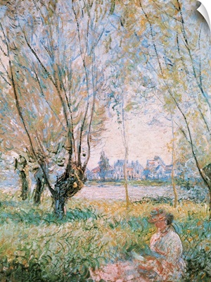 Woman seated under the willows