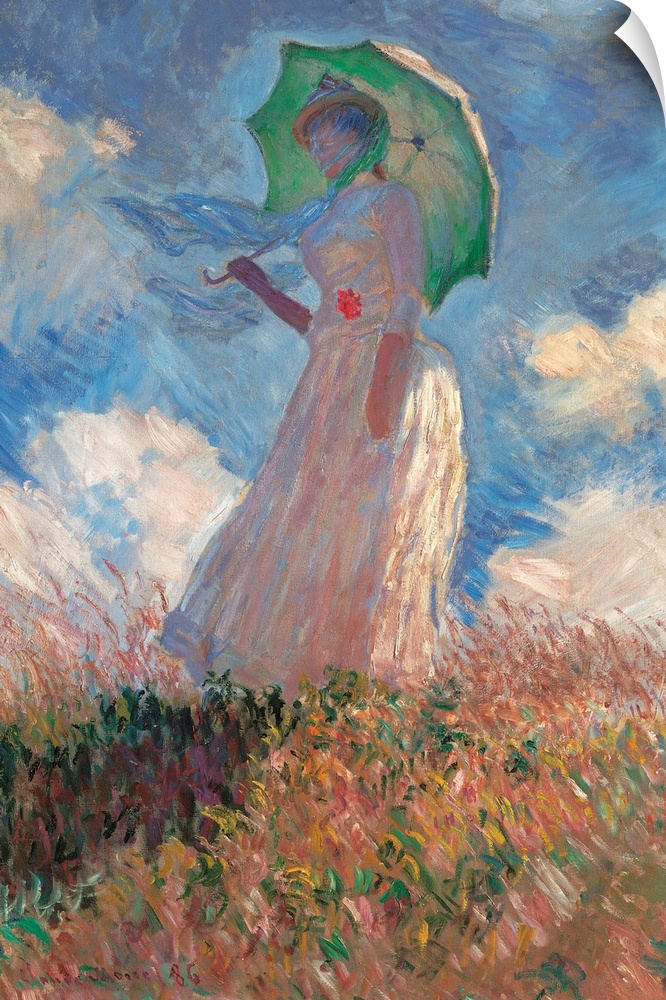 Woman with a Parasol Turned to the Left, by Claude Monet, 1886, 19th Century, oil on canvas, cm 131 x 88 - France, Ile de ...