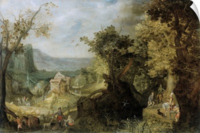 Wooded Landscape, by Anton Mirou, 1608