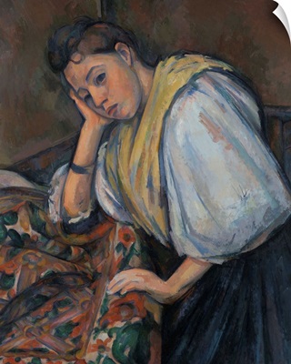 Young Italian Woman at a Table, French Post-Impressionist Painting