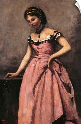 Young Woman in a Pink Dress, by Jean-Baptiste-Camille Corot, 19th c. Musee d'Orsay