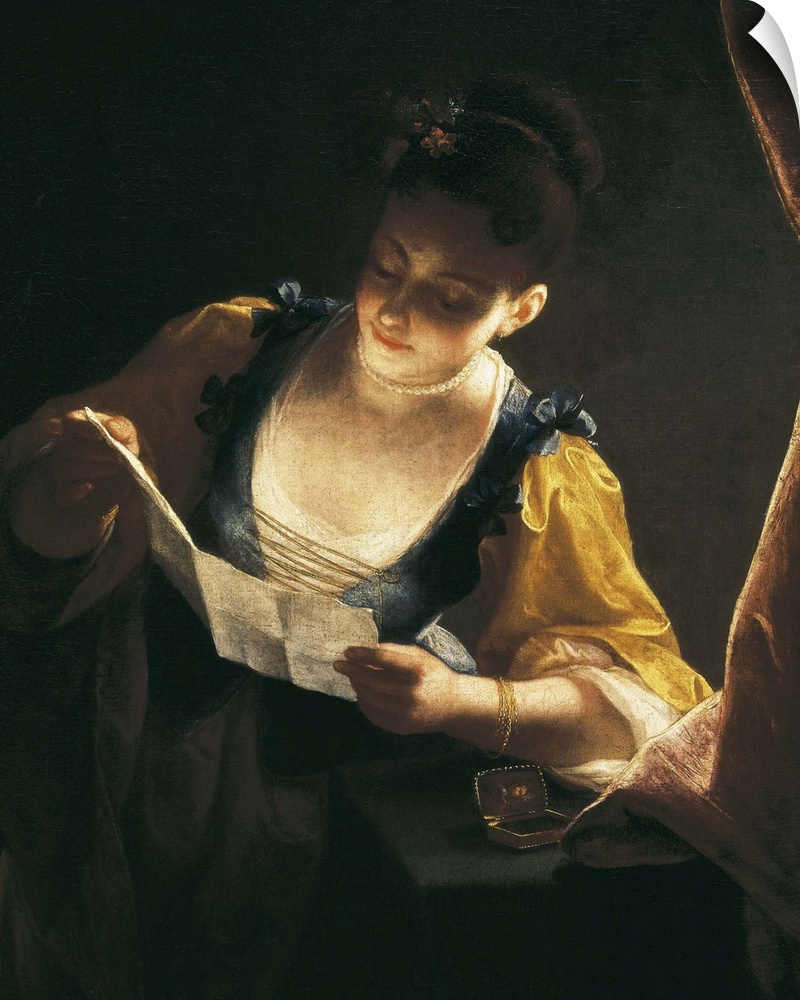 Young Woman Reading a Letter by Jean Raoux