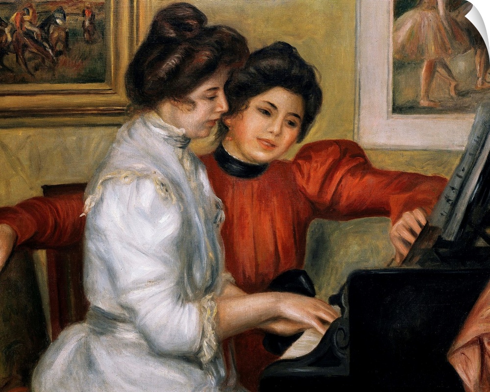 RENOIR, Pierre-Auguste (1841-1919). Yvonne and Christine Lerolle at the piano. ca. 1897. Impressionism. Oil on canvas. FRA...