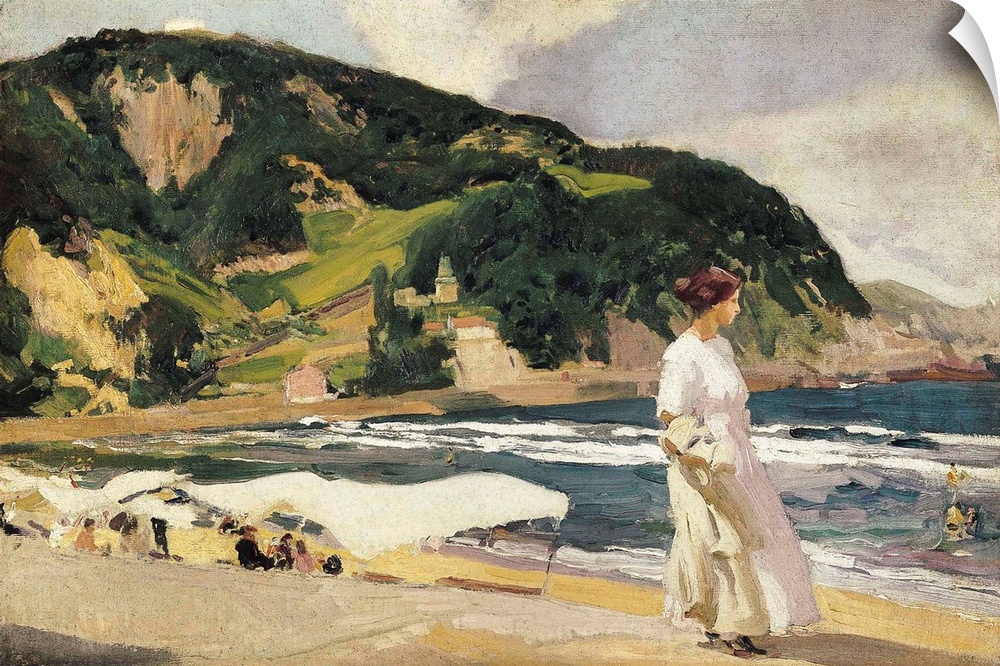 SOROLLA, Joaqu..n (1863-1923). Zarautz Beach. 1910. Oil on canvas. .. AISA/Everett Collection