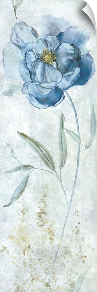Large panel painting of a blue peony..
