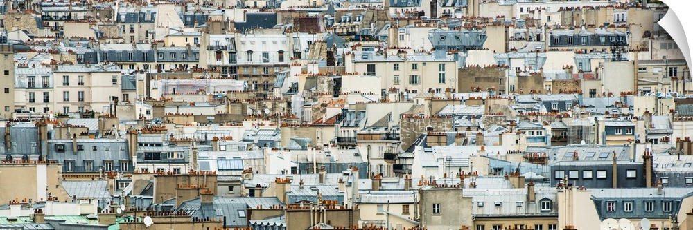 Panoramic view of the buildings in the region of Montmartre, France.
