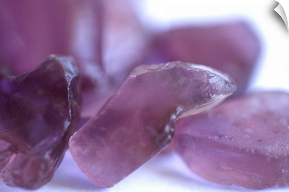 Close up of dark purple glass pieces.