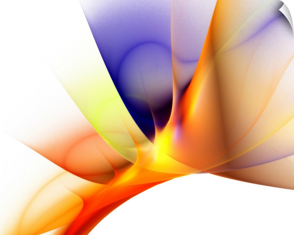 Abstract photograph of spiking waves of color.