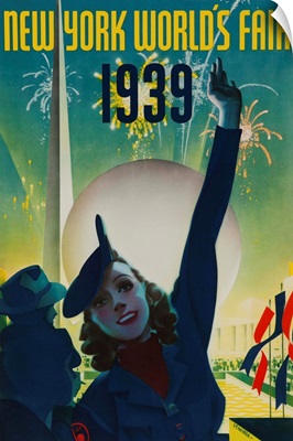 1939 New York World's Fair Poster, Woman In Blue