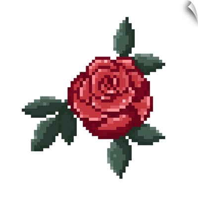 8-Bit Retro Rose Flower