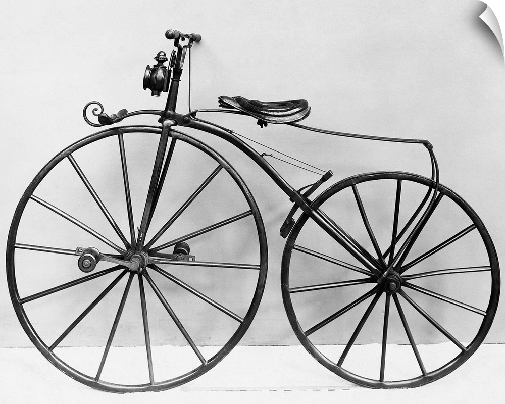 An early bicycle, known as a bone shaker.