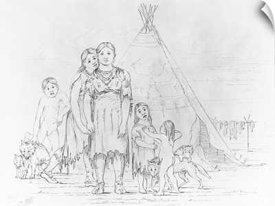 A Camanchee Family After George Catlin