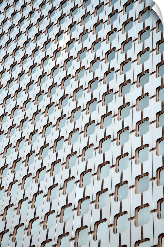 A detail of a modern building in Paris, France.