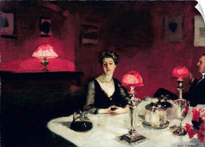 A Dinner Table At Night By John Singer Sargent