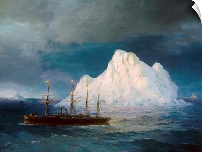 A Steamboat Sailing By An Iceberg By Ivan Aivazovsky
