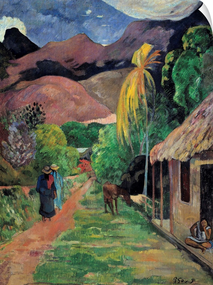 A street in Tahiti. Painting by Paul Gauguin (1848-1903) 1891. Museum of arts, Toledo, USA