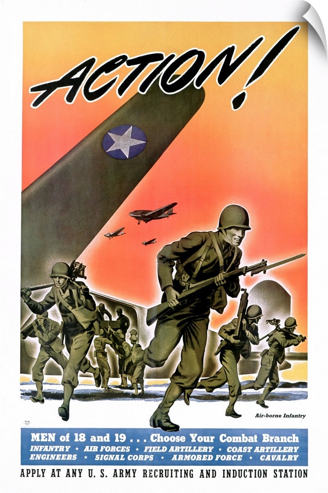 ca. 1944 --- Action! Army Recruitment Poster --- Image by .. K.J. Historical/CORBIS