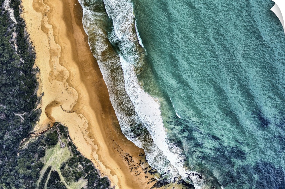 Aerial view of beach and ocean. Victoria, Australia.