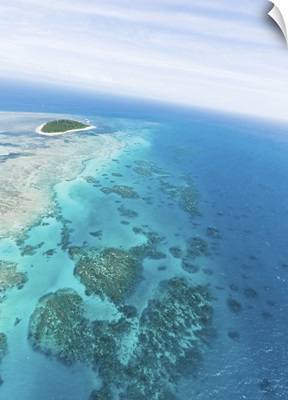 Aerial view of Green Island and Great Barrier Reef