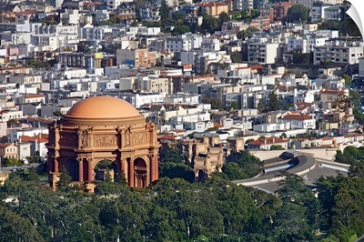 Aerial view of the Palace of Fine Arts, San Francisco, California