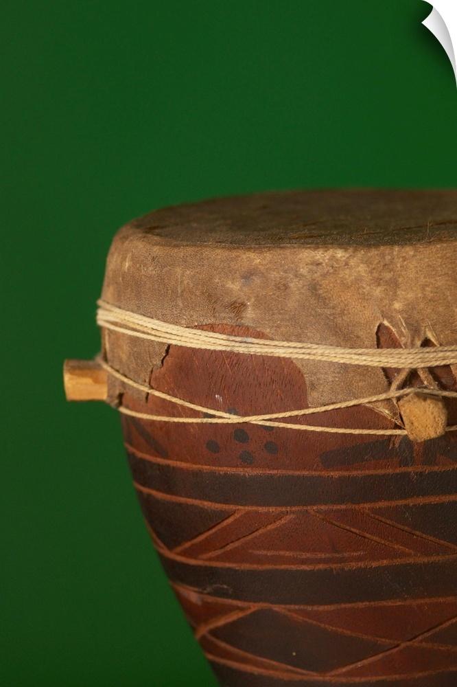 African drum on green backgound