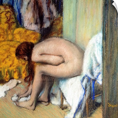After the Bath, Woman Drying Her Left Foot by Edgar Degas