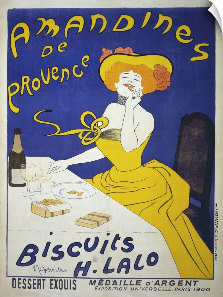 Amandines de Provence. Biscuits H. Lalo. Poster for almond cookies, circa 1900, 140 x 100 cm.