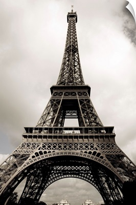Amazing Eiffel Tower in Paris, France on cloudy day