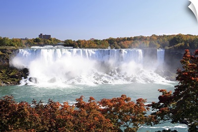 American Falls at Niagara Falls. View south to Buffalo and the USA from Canada.