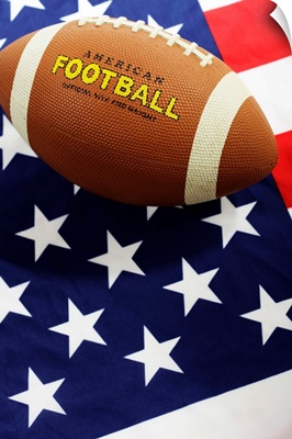 American football with the US flag