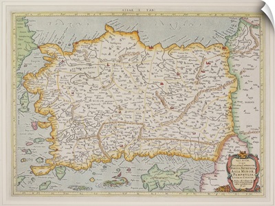 Antique map of Asia Minor , present day Turkey and Cyprus