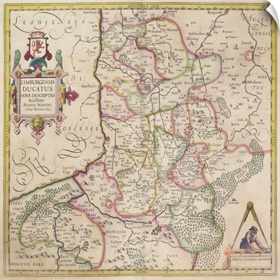 Antique map of Belgium and the Netherlands