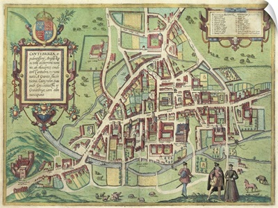 Antique map of Cambridge , England