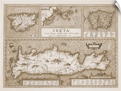Antique map of Greek islands
