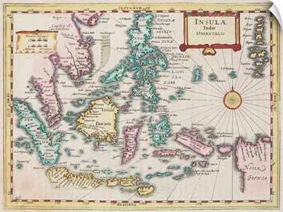 Antique map of Indonesian islands