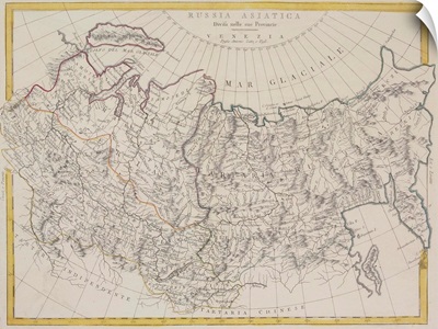 Antique map of Russia and Asiatica