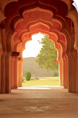 Arches of Lotus Temple, Hampi, Karnataka, India.