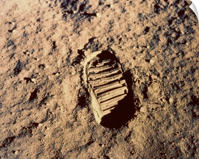 Astronaut's footprint on moon