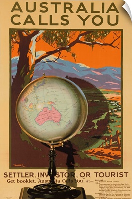 Australia Calls You, Settler, Investor Or Tourist Australian Travel Poster