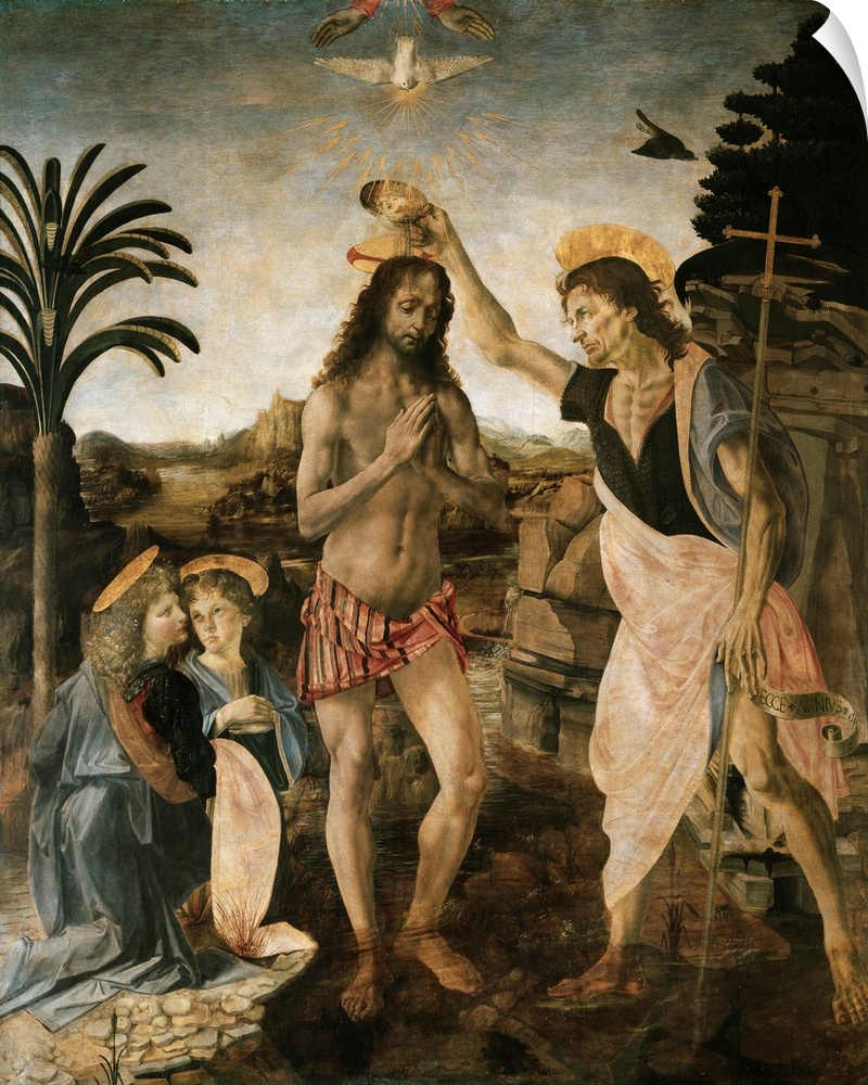 Baptism Of Christ By Andrea Del Verrocchio And Leonardo Da Vinci
