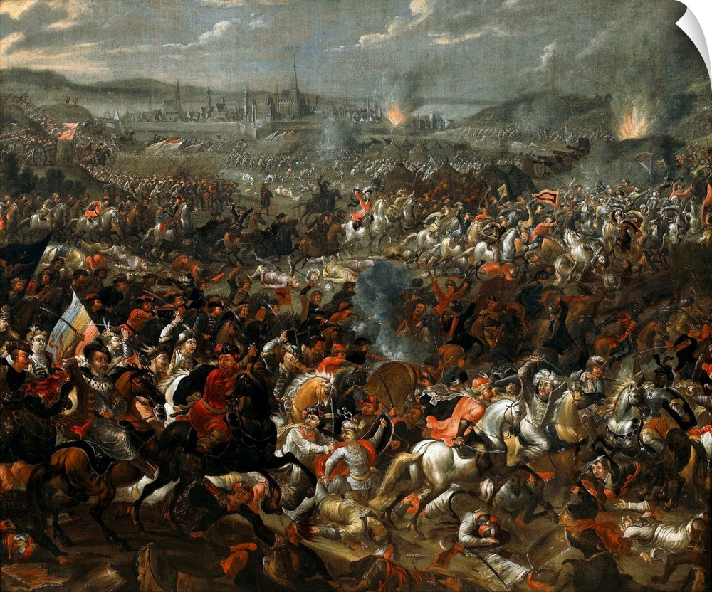 Pauwel Casteels (Flemish, c. 1656- 1683), Battle of Vienna, 1683-5, oil on canvas, 156 x 184 cm (61.4 x 72.4 in), Wilanow ...