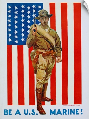 Be A U.S Marine, Poster By James Montgomery Flagg