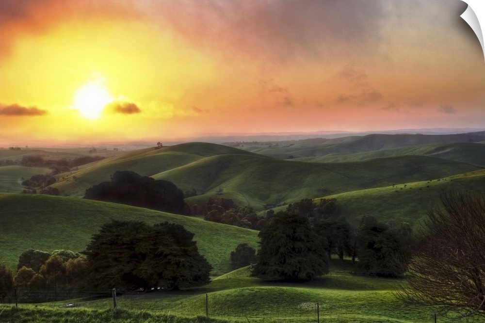 Beautiful rolling green hills of South Gippsland in Victoria, Australia are idyllic.