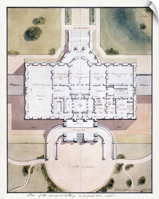 Benjamin Henry Latrobe's Proposed Plan For Renovation Of Main Level Of The White House