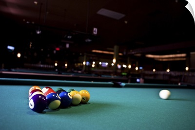 Billiards balls on table