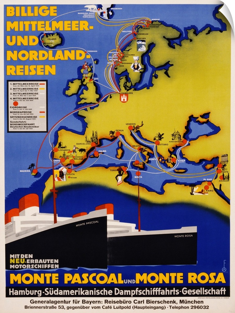 Billige Mittelmeer Und Nordland-Reisen Poster