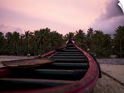 Boat on shore, Arabian Sea, Kerala, India