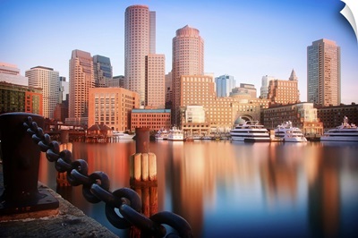 Boston Harbor at sunrise, Massachusetts